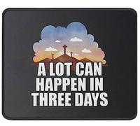 Tapis De Souris Psalms 91 Jesus Love A Lot Can Happen in 3 Days Christianty Easter Funny Religious Quotes Mousepad Anti-Dérapant Tapis De Bureau Comfortable sous-Main pour Travail Voyage 25X30CM