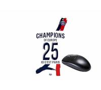 Tapis de Souris PSG Champion d’Europe 2025 - Modèle Extérieur - 1re Étoile - Épaisseur 5 mm - Base Antidérapante - Design Supporter Paris - Bureau, Gaming, Cadeau Foot