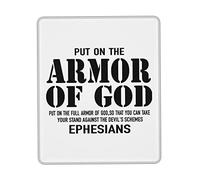 Tapis De Souris Put on The Full Armor of God Christianty Religious sous-Main Parfait Mousepad Doux Mouse Pad pour Travail Voyage Claviers 25X30CM