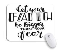 Tapis De Souris Que Votre Foi Soit Plus Grande Que La Peur Tapis De Souris Carré Avec Bord Cousu Tapis De Souris D'Ordinateur, Pour Ordinateur, Maison, 25 x 30cm