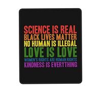 Tapis De Souris Rainbow Science is Real Black Lives Matter Equality Pride Tapis De Bureau Parfait sous-Main Anti-Dérapant Mouse Pad pour Table Voyage Travail 25X30CM