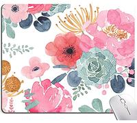 Tapis de Souris rectangulaire à Motif Floral Rose et Vert, Motifs personnalisés, imperméable et antidérapant, Accessoires de Bureau, décoration de Bureau, Tapis de Souris sans Fil pour Ordinateurs
