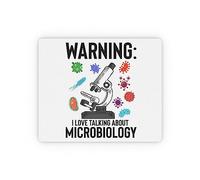 Tapis de souris rectangulaire avec avertissement humoristique parlant de microbiologie Virologie Bactériologie Microbiologiste Biochimie 24 x 19,8 cm
