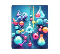 Tapis de souris rectangulaire avec base antidérapante, illustration abstraite, chimie, illustration 3D, 25,4 x 30,5 cm