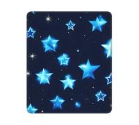 Tapis de souris rectangulaire avec base antidérapante, motif étoiles brillantes, bleu, 25,4 x 30,5 cm
