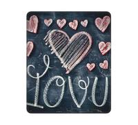 Tapis de souris rectangulaire avec base antidérapante, motif « I Love You Words with Hearts », 25,4 x 30,5 cm