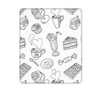 Tapis de souris rectangulaire avec base antidérapante, motif thé de l'après-midi, noir, 25,4 x 30,5 cm