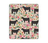 Tapis de souris rectangulaire avec base en caoutchouc antidérapant, motif vache directrice, 30,5 x 25,4 cm