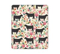 Tapis de souris rectangulaire avec base en caoutchouc antidérapant, motif vache directrice, 30,5 x 25,4 cm