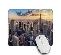 Tapis de souris rectangulaire avec base en caoutchouc antidérapant pour ordinateur portable, bureau, maison, paysage urbain de Manhattan, horizon de New York, 23,9 x 20,1 cm