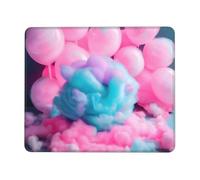 Tapis de souris rectangulaire avec imprimé barbe à papa rouge, pour ordinateur, tapis de souris antidérapant 25,4 x 30,5 cm, 20,9 x 24,1 cm