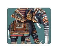Tapis de souris rectangulaire avec imprimé éléphant aztèque pour ordinateur, tapis de souris antidérapant 25,4 x 30,5 cm, 20,9 x 24,1 cm