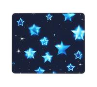 Tapis de souris rectangulaire avec imprimé étoiles brillantes, bleu, pour ordinateur, tapis de souris antidérapant 25,4 x 30,5 cm, 20,9 x 24,1 cm
