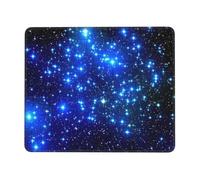 Tapis de souris rectangulaire avec imprimé étoiles brillantes, bleu, pour ordinateur, tapis de souris antidérapant 25,4 x 30,5 cm, 20,9 x 24,1 cm
