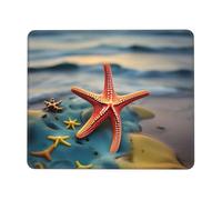 Tapis de souris rectangulaire avec imprimé étoiles de mer colorées pour ordinateur, tapis de souris antidérapant 25,4 x 30,5 cm, 20,9 x 24,1 cm