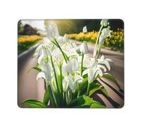 Tapis de souris rectangulaire avec imprimé orchidée cloche, pour ordinateur, tapis de souris antidérapant 25,4 x 30,5 cm, 20,9 x 24,1 cm