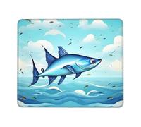 Tapis de souris rectangulaire avec imprimé poisson volant dans les océans, tapis de souris rectangulaire pour ordinateur, tapis de souris antidérapant 25,4 x 30,5 cm, 20,9 x 24,1 cm
