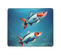 Tapis de souris rectangulaire avec imprimé poisson volant dans l'océan pour ordinateur, tapis de souris antidérapant 25,4 x 30,5 cm, 20,9 x 24,1 cm