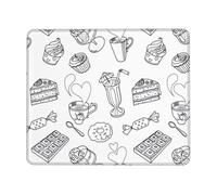 Tapis de souris rectangulaire avec imprimé thé de l'après-midi pour ordinateur, tapis de souris antidérapant 25,4 x 30,5 cm, 20,9 x 24,1 cm