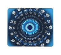 Tapis de souris rectangulaire avec imprimé tourbillon de fleurs bleues pour ordinateur, tapis de souris antidérapant, 25,4 x 30,5 cm, 20,9 x 24,1 cm
