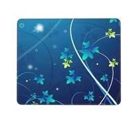 Tapis de souris rectangulaire avec imprimé tourbillon de fleurs bleues pour ordinateur, tapis de souris antidérapant, 25,4 x 30,5 cm, 20,9 x 24,1 cm