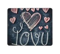Tapis de souris rectangulaire avec inscription « I Love You Words with Hearts », tapis de souris rectangulaire pour ordinateur, tapis de souris antidérapant 25,4 x 30,5 cm, 20,9 x 24,1 cm