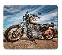 Tapis de souris rectangulaire - Classique Moto Biker Cruiser Bike 23,5 x 19,6 cm (9,3 x 7,7 pouces) pour ordinateur et ordinateur portable, bureau, base antidérapante #44623
