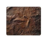 Tapis de souris rectangulaire en cuir de vache marron avec impression artistique, pour ordinateur portable, 25,4 x 30,5 cm