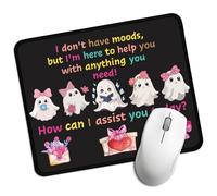 Tapis de souris rectangulaire « I Don't Have Moods But I'm Here to Help You », tapis de souris rectangulaire amusant pour bureau, décoration de bureau d'Halloween pour amis et familles, tapis de