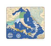 Tapis de souris rectangulaire imprimé carte de la Grèce, tapis de souris pour ordinateur, tapis de souris antidérapant 25,4 x 30,5 cm, 20,9 x 24,1 cm