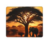 Tapis de souris rectangulaire imprimé éléphant africain pour ordinateur, tapis de souris antidérapant 25,4 x 30,5 cm, 20,9 x 24,1 cm
