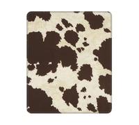 Tapis de souris rectangulaire imprimé fourrure de vache avec base antidérapante, tapis de souris de jeu sur ordinateur, 25,4 x 30,5 cm