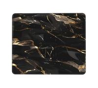 Tapis de souris rectangulaire imprimé marbre noir et doré pour ordinateur, tapis de souris antidérapant 25,4 x 30,5 cm, 20,9 x 24,1 cm