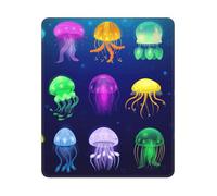 Tapis de souris rectangulaire imprimé méduse avec base en caoutchouc antidérapant, 30,5 x 25,4 cm