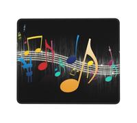 Tapis de souris rectangulaire imprimé note de musique colorée pour ordinateur, tapis de souris antidérapant 25,4 x 30,5 cm, 20,9 x 24,1 cm