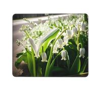 Tapis de souris rectangulaire imprimé orchidée cloche, tapis de souris pour ordinateur, tapis de souris antidérapant 25,4 x 30,5 cm, 20,9 x 24,1 cm