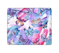 Tapis de souris rectangulaire imprimé papillon coloré pour ordinateur, tapis de souris antidérapant 25,4 x 30,5 cm, 20,9 x 24,1 cm