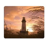 Tapis de souris rectangulaire pour ordinateur de bureau, motif phare et coucher de soleil, antid rapant, 9,5 x 7,9 pouces