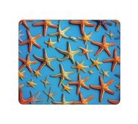 Tapis de souris rectangulaire pour ordinateur de jeu, fond bleu avec de nombreuses étoiles de mer, pour ordinateur portable, 25,4 x 30,5 cm