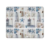 Tapis de souris rectangulaire pour ordinateur, motif bouteille, coquillage, étoile de mer, phare imprimé, 25,4 x 30,5 cm, 20,9 x 24,1 cm