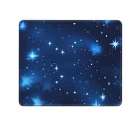 Tapis de souris rectangulaire pour ordinateur portable, 25,4 x 30,5 cm Motif étoiles brillantes Bleu