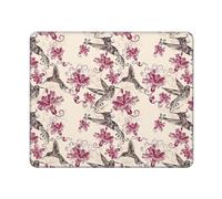 Tapis de souris rectangulaire pour ordinateur portable, motif colibri, 25,4 x 30,5 cm