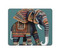 Tapis de souris rectangulaire pour ordinateur portable, motif éléphant aztèque, 25,4 x 30,5 cm