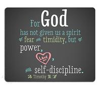 Tapis de souris rectangulaire tendance et unique Christian for God has not Given us a Spirit of Fear Timidity, but Power Cloth Cover Rectangle Mousepad Mat 30 x 24,9 cm
