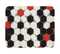 Tapis De Souris Red Black Soccer Football Pattern sous-Main Glissement Facile Accessoires De Jeu Résistant Aux Eclaboussures Tapis Souris pour Gaming Bureau Jeu L