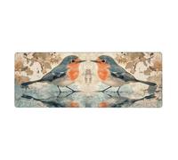 Tapis de souris Reflections Of Two Sparrows avec base en caoutchouc antidérapant étendue avec bords cousus, grand tapis de souris pour jeux vidéo, ordinateur de bureau, 11,8 x 31,5 cm