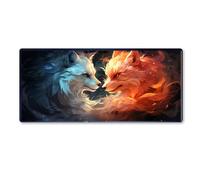 Tapis de Souris Renard 800x300x3mm Grand Tapis Souris XXL, Art Tapis de Souris Bureau Gamer, à Bords Cousus, Base en Caoutchouc Antidérapante, sous Main pour Clavier et Souris, Decoration Maison