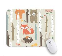 Tapis De Souris Renard Mignon, Ours, Lapin, Élan, Hérisson, Oiseaux, Champignons Tapis De Souris Carré Personnalisé Tapis Souris, pour Ordinateur Portable, Ordinateur, 25 x 30cm