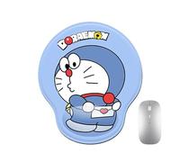 Tapis de souris, repose-poignet, doraemon intégré, tapis de souris en mousse à mémoire de forme, ergonomique, antidérapant, lavable à l'eau, durable, pour les poignets, la fatigue, les jeux, le
