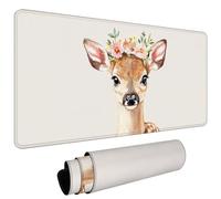 Tapis de Souris, Résistant à Usure Lavable Tapis de Souris antidérapant, Bords Surpiqués, Grand Mat de Bureau Convient pour Les Jeux, la Maison et Le Bureau, XXL Mouse Pad 700x300x3mm Cerf Sika #L1628